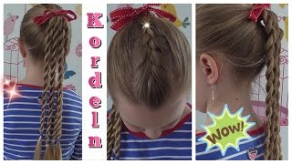 PFERDESCHWANZ♥Zopf mit KORDELN♥ZopfFrisur für Mädchen Tutorial [upl. by Frieda]