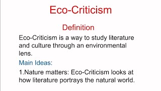 Ecocriticism  A literary theory  in Hindi Urdu [upl. by Haimes]