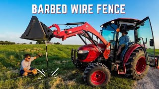 INSTALLING a BARBED WIRE FENCE [upl. by Enasus]