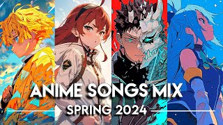 Best Anime Openings and Endings Music Mix │Full Songs  Spring 2024 [upl. by Kenlay163]