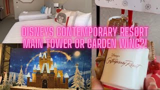 Disneys Contemporary Resort Garden Wing ROOM Tour 2024 Christmas Merch amp Chef Mickeys  🐭 🎄 [upl. by Esoranna771]