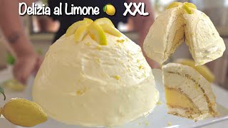 DELIZIA AL LIMONE XXL 🍋 SENZA COTTURA dolce fresco e veloce 🍋 [upl. by Ellainad]