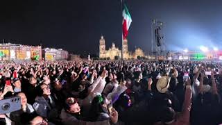 Grito 16 Septiembre Zocalo CDMX 360 AMLO [upl. by Urias]