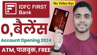 IDFC bank zero balance account opening online  best zero balance bank account 2024 [upl. by Theo]