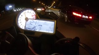 BMW S1000R 0200 acceleration top speed amp playing with E60 and F10 550d [upl. by Jovitah]