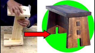 Cómo Hacer un TABURETE de MADERA  BANCO Pequeño de Madera  Tutorial Mueble Diy [upl. by Gleda]