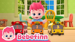 Ten Little Buses 🚌  EP65  Number Song for Kids  Bebefinn Sing Along2  Nursery Rhymes [upl. by Anniroc]