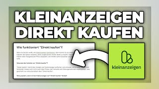 Kleinanzeigen direkt kaufen  sofort bezahlen Tutorial [upl. by Rici479]