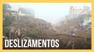 Chuva forte provoca destruição e deslizamentos em Petrópolis RJ [upl. by Cock]