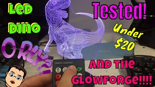 Tested LED Dinosaur Night Light and some Glowforge Customization [upl. by Waxler]