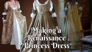 I Make a Historical Princess Dress  Ever After Italian Renaissance 1490s Giornea  Part 6 [upl. by Neelrac]