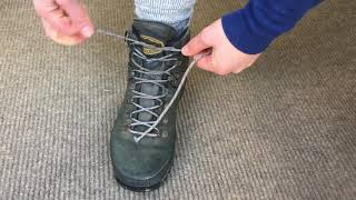 How to tie hiking boots surgeons knot [upl. by Millian141]