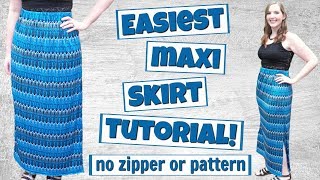 How to Make a Maxi Skirt with Elastic Waistband  Easy Sewing Projects for Beginners  DIY Skirt [upl. by Yemac]