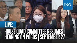 LIVE House quad committee resumes hearing on Pogos  September 27 [upl. by Verdie]