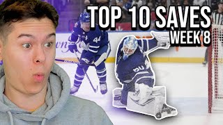 REACTION TO NHL TOP 10 SAVES  WEEK 8 [upl. by Maria]