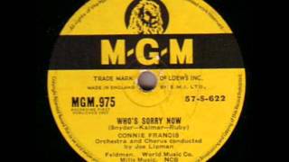 CONNIE FRANCIS WHOS SORRY NOW 78 RPM [upl. by Ecnerolf858]