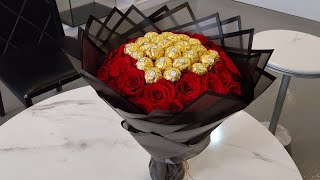 How ToMake Chocolate Bouquet Ferrero Rocher zkflowers flowermaking bouquet youtube YouTube [upl. by Laucsap]