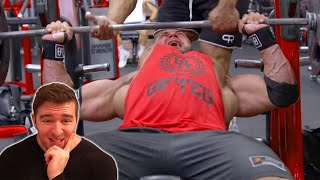 Reacting To Ryan Crowleys Terrifying Pec Tear Incline Benching 5 Plates [upl. by Koralie]