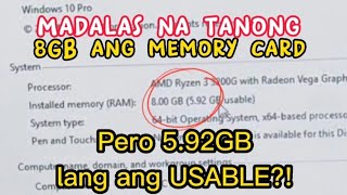 GB Usable RAM how to fix 8GB ram 592 usable windows 10  Beginners guide step by step [upl. by Nitsed]