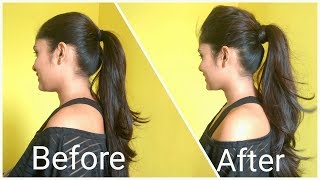 Volumized Ponytail Hairstyle For Medium Hair  The perfect high Ponytail For School College amp Work [upl. by Woll]