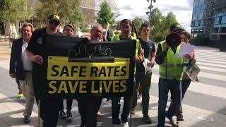 Protest at Adelaide Airport over split shifts amp poor conditions [upl. by Rosenkranz45]