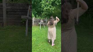 Throwing axes 🪓 axethrowing targetpractice pioneer appalachian blueridgemountains [upl. by Morra]