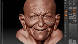 Zbrush 4 r3 Sculpting wrinkles Time lapse [upl. by Jacintha]