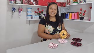 como fazer xuxa de cetim Scrunchie com retalhos de Cetimcostura cetim [upl. by Field508]