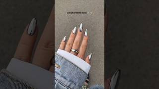 Silver chrome nails💫✨nails Nailart trending shorts chromenails [upl. by Farrar221]