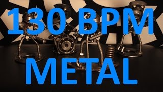 130 BPM  Double Kick METAL  44 Drum Track  Metronome  Drum Beat [upl. by Htebi]