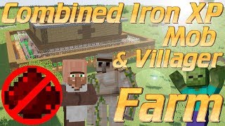 Minecraft How to make an Iron Farm In Minecraft  Combined Iron Farm Mob Farm XP Farm amp Villagers [upl. by Nagol]