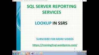 18 LOOKUP IN SSRS  SSRS lookup functions [upl. by Anoek]