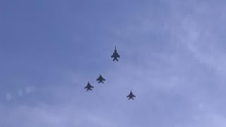 Video Jets flyover Lt Col Fontenot funeral service [upl. by Stich]