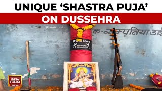 Athletes In MPs Mandla District Perform Unique Shastra Puja On Dussehra 2024 [upl. by Ahgiel]