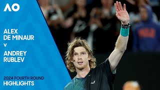 Alex de Minaur v Andrey Rublev Highlights  Australian Open 2024 Fourth Round [upl. by Mitinger]