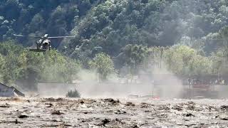 Blackhawk Struggles to Land During Rescue [upl. by Giuseppe]