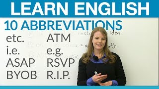 Learn English 10 abbreviations you should know [upl. by Alemap426]