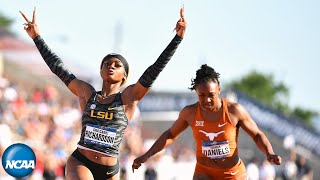 LSU freshman ShaCarri Richardson sets 100m collegiate record  2019 NCAA championships [upl. by Ynned]