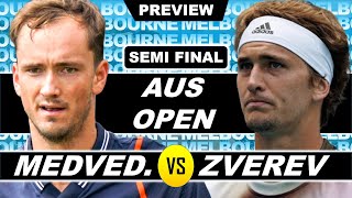 MEDVEDEV vs ZVEREV  Australian Open Semi Final Preview  Head to Head Stats amp More [upl. by Ednalrim741]