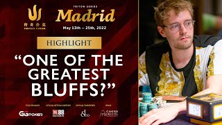 quotOne of the greatest bluffsquot feat LLinusLLove  Triton Poker Madrid 2022 [upl. by Anatniuq]