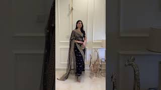 Qalamkar سنگھار Net Embroidered Unstitched Saree RF08 MINHA [upl. by Isabella]