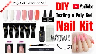 ✨DIY Testing a Poly Gel Nail Kit Polygel  Dual Form  Nail Tip amp Fill  by COSCELIA Poly Gel Kit✨ [upl. by Ennaeirrac]