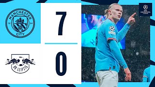 HIGHLIGHTS Man City 70 RB Leipzig  Haaland FIVE Gundogan amp De Bruyne Goals [upl. by Towne]