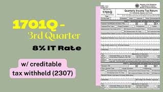 How to File Quarterly Income Tax Return  3rd Quarter 1701q [upl. by Jallier]