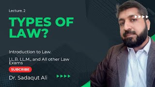 Classification of Law  Lecture 2  Introduction to LawLLBLLMLAW [upl. by Adnawed805]