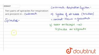 Ten pairs of spiracles for repirationa re present in [upl. by Sufur613]