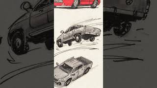 Car sketches Ink  pencils cardrawing carsketch pencilart [upl. by Azmah]