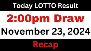 Todays Lotto Result 2pm Draw November 23 2024 [upl. by Balfore561]