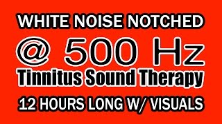 White Noise  Notch Filtered at 500 Hz for Tinnitus Therapy w Visuals [upl. by Shererd]