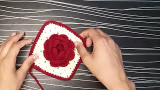 How to make Crochet Granny Square  3D Granny Square  Crochet crochetgrannysquarehandmade [upl. by Niowtna54]